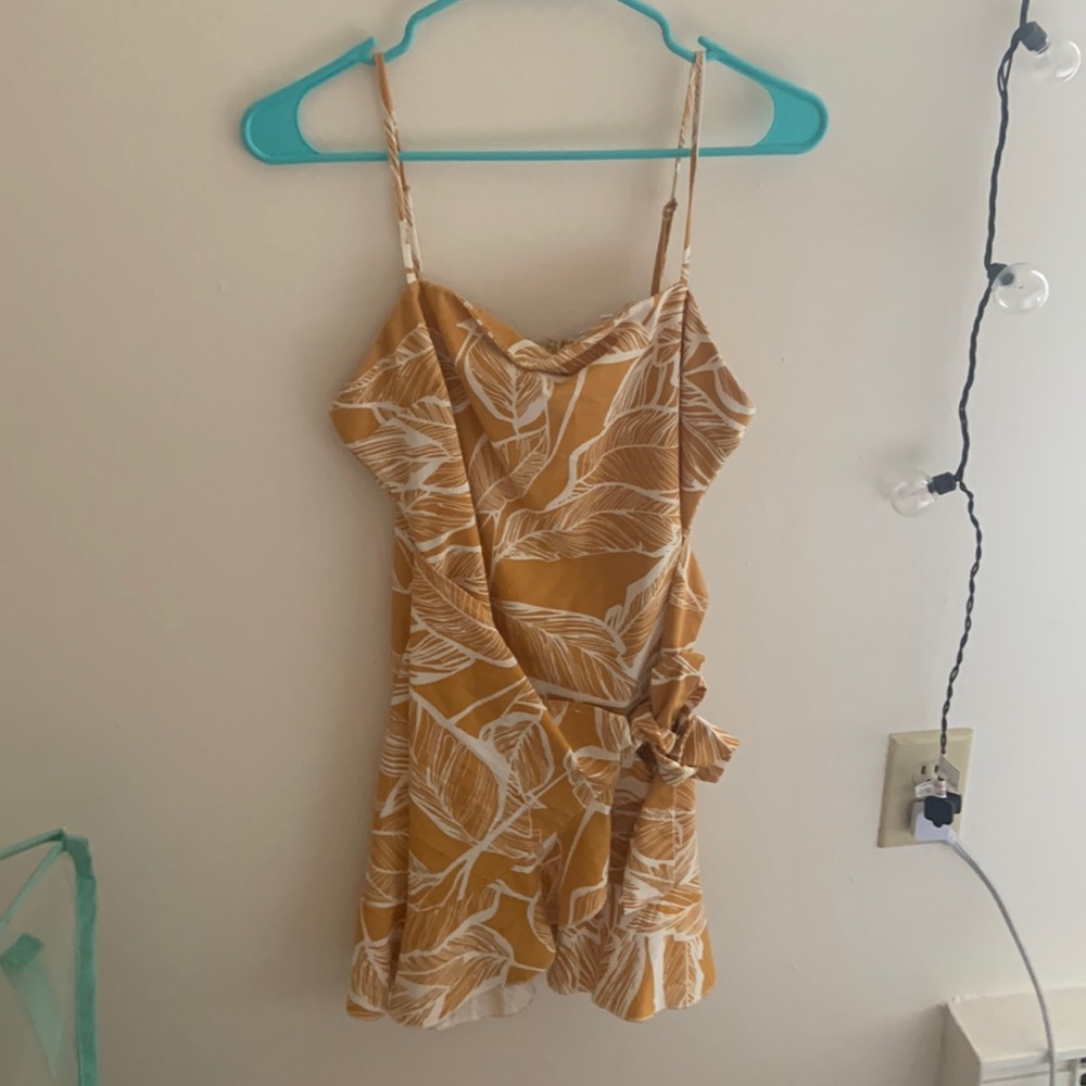 Mustard summer mini dress
